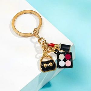 Casual Lipstick Golden Alloy Keychain